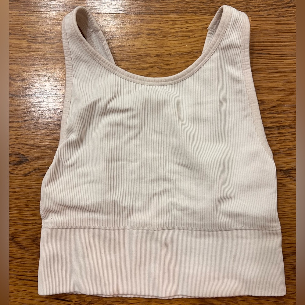 Victoria’s Secret Sport white ribbed athleisure bralette